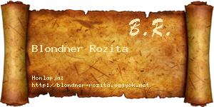 Blondner Rozita névjegykártya